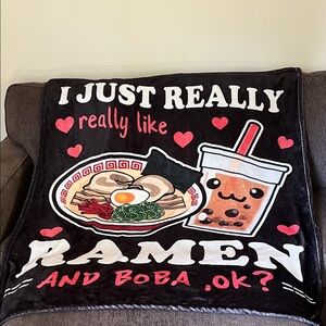 Ramen and Boba Throw Blanket